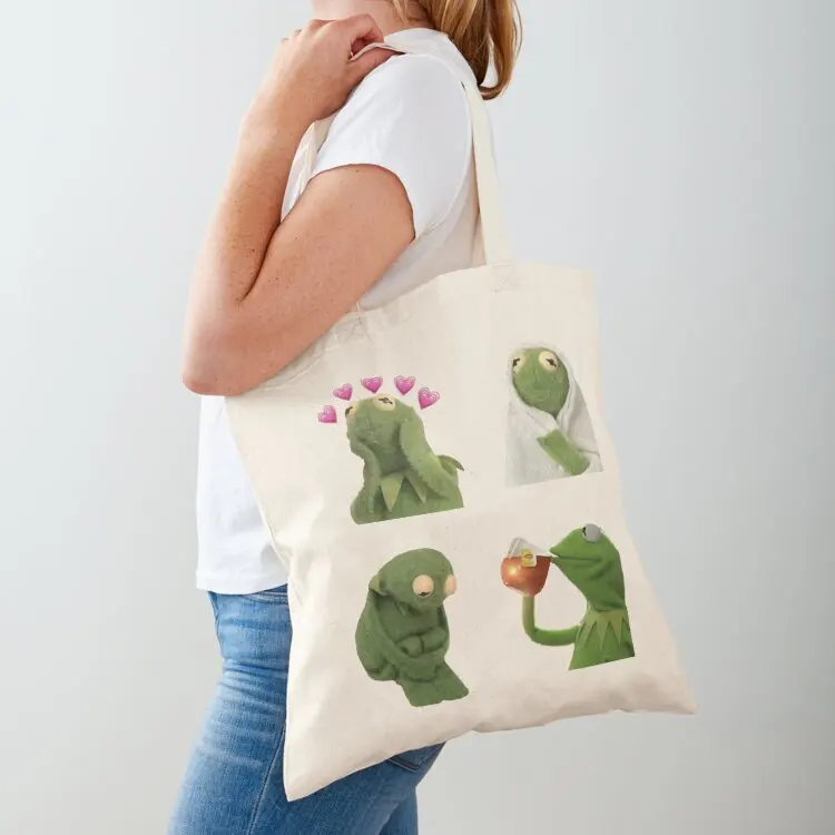 

Kermit meme set Tote Bag Handbags Custom bag Women's handbag Candy bags