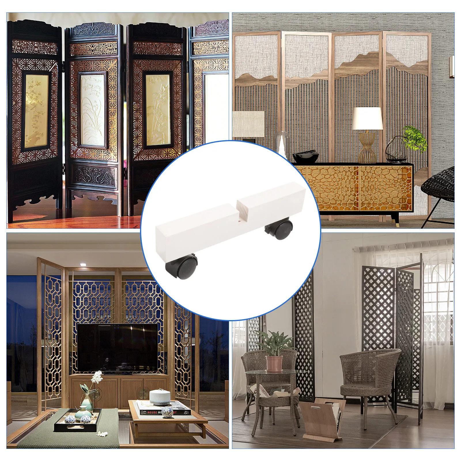 

Wooden Screen Divider Base Strong Room Partition Stand Bracket Space Separation Support Clips Divider Stand Base Home