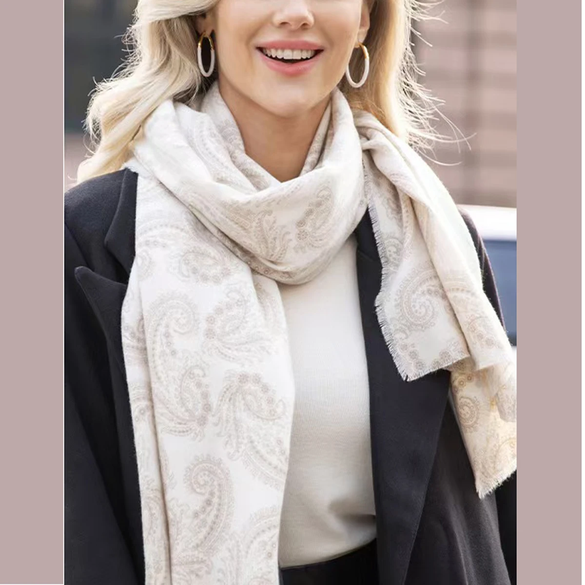 

FKYBDSM Scarf Pashmina Shawls Wraps Of Evening Dresses Travel Office Winter Wedding Cashmere Feel Large Scarves