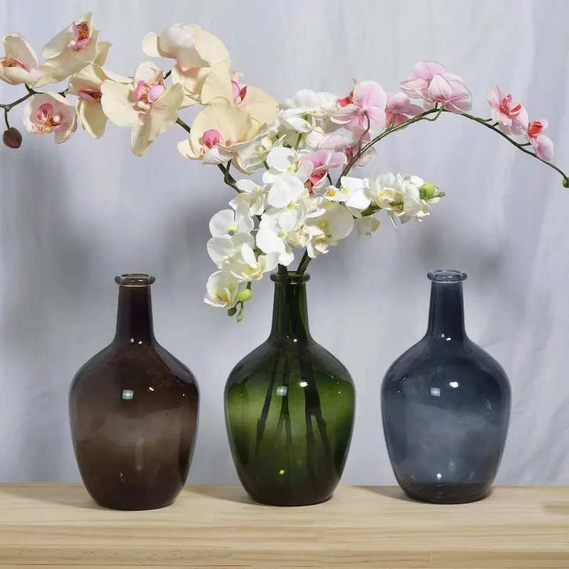 Nordic Minimalist Bulbous Sophisticated Glass Vase Flower Arranging And Hydroponic Vases Entryway Home Living-Room Table Decor