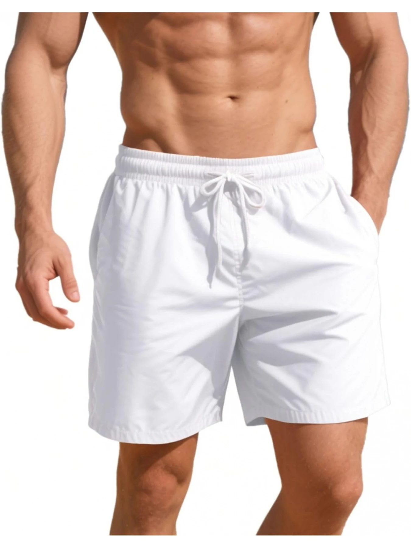 Calça esportiva masculina com cordão elástico, lavável à máquina, de cor sólida, adequada para uso casual, fitness e todas as estações.