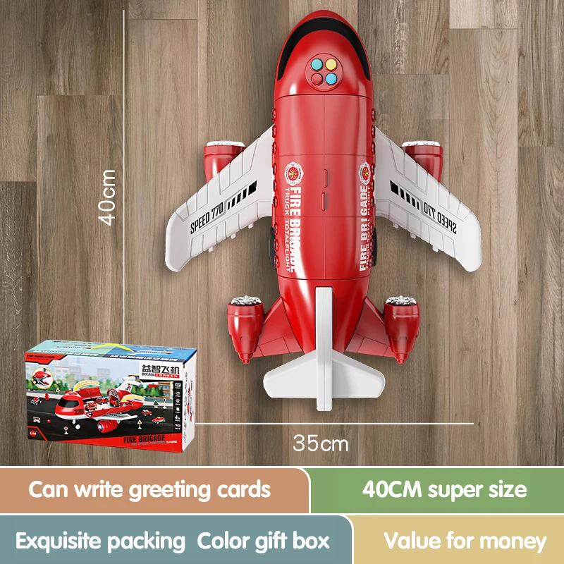 Toys Airplane Inertia 12/6Pcs Car Model Large Passenger Plane Fire Truck Model Toy Simulation Lighting Music Toys for Boys Gifts