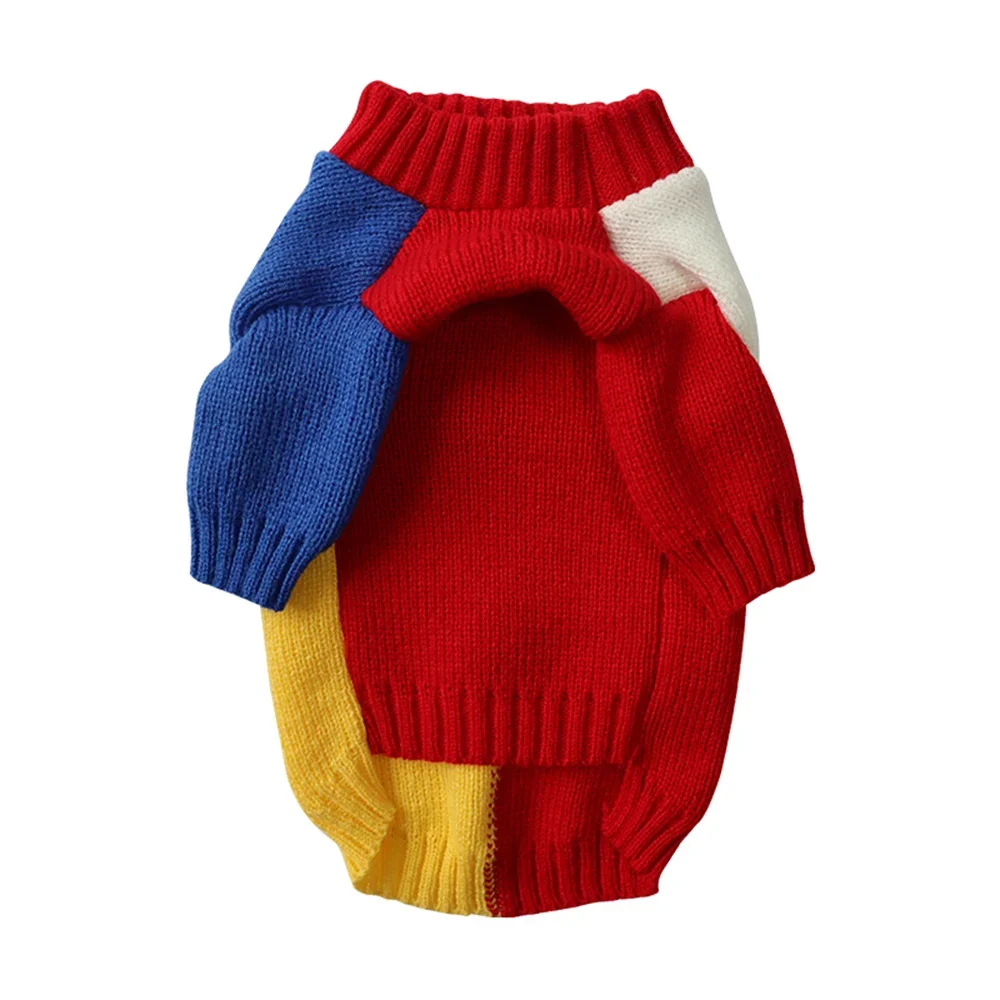 Four Color Splicing Dog Sweater Autumn Winter Pet Clothes for Small Dogs Dachshund Yorkshire Puppy Clothing roupas para cachorro