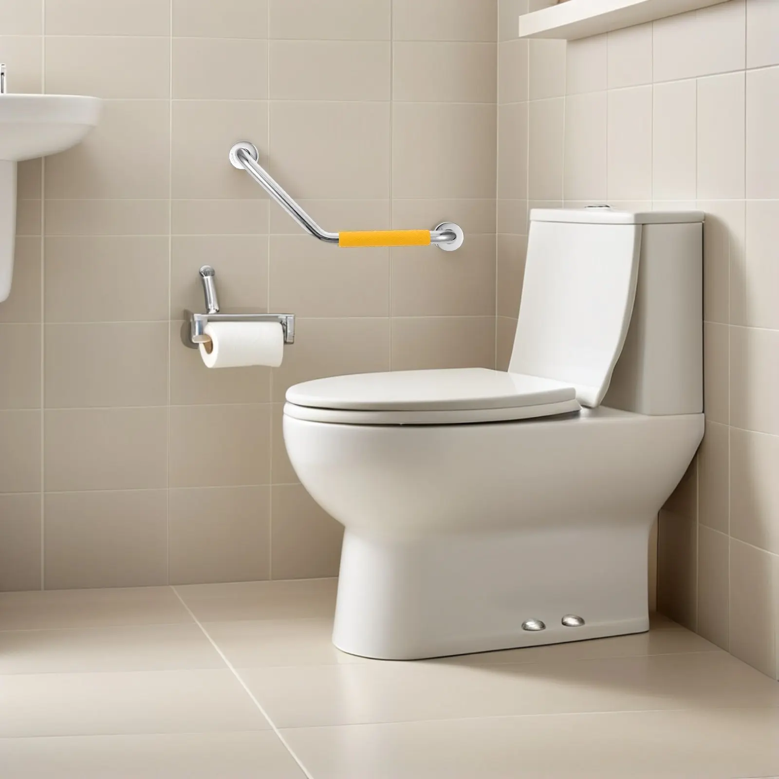 

Stainless Steel Bathroom Safety Handrail Bent Grab Bar Shower Non Slip Elderly Handicap Anti Fall Support Rail for Toilet