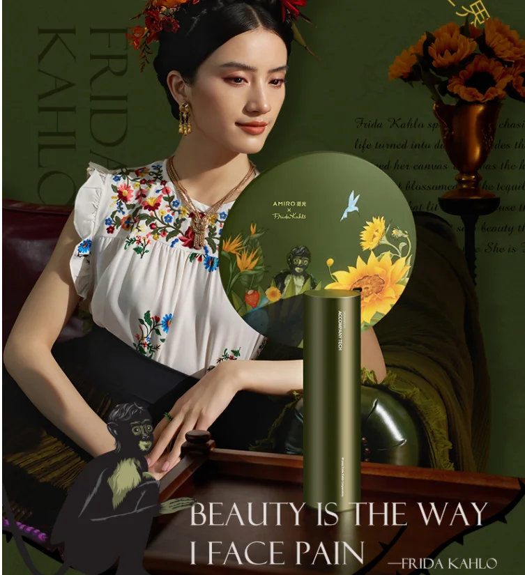 AMIRO Light Seeking Makeup Mirror LED with Light O Series Small Black Mirror Dormitory Desktop Dressing Mirror