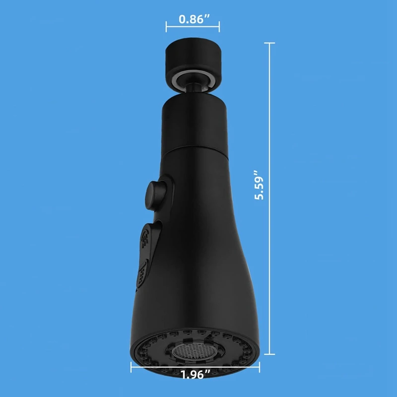 Aeratore per rubinetto, filtro gorgogliatore per rubinetto da cucina a 3 modalità con 2 adattatori (M22 e F24), rubinetto girevole a 360 gradi
