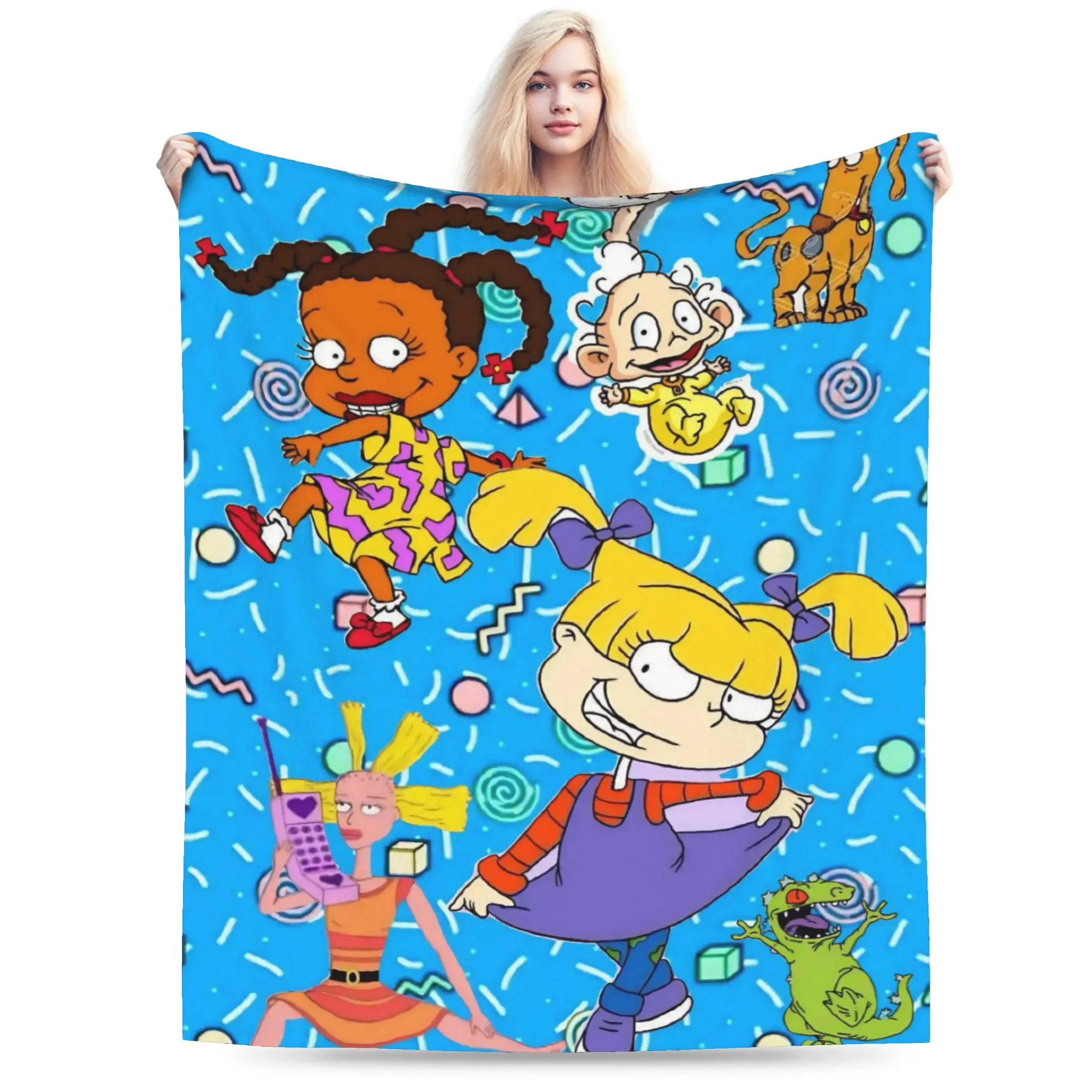 Super Soft Cartoon R-Rugrats Throw Blanket Premium Fleece Flannel Lightweight  Bed Blanket Super Cozy Blankets All Season Use