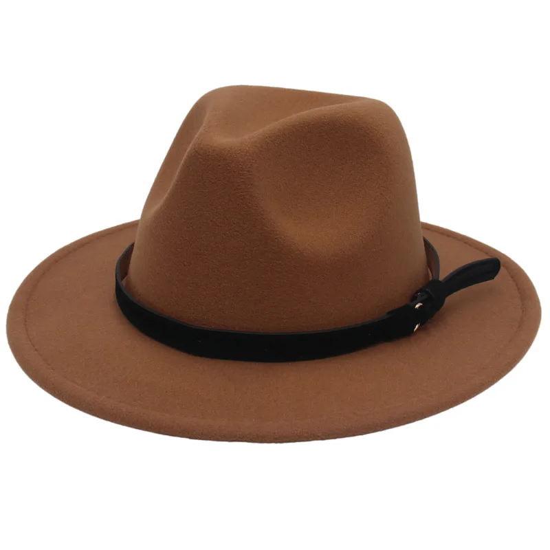 موضة جديدة من جلد الغزال أفضل قبعة واسعة حافة قبعة فيدورا الرجال النساء الخريف الشتاء ورأى قبعات الجاز الكلاسيكية الكنيسة فيدورا في الهواء الطلق قبعات غير رسمية