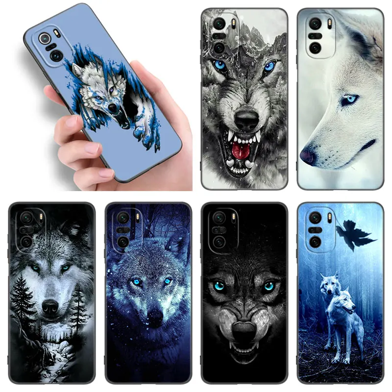 The Wolf Fierce Black Silicone Phone Case For Xiaomi 11 Lite 10T 11T 13T 14 Pro POCO M3 M4 M6 X3 NFC X4 X5 Pro F5