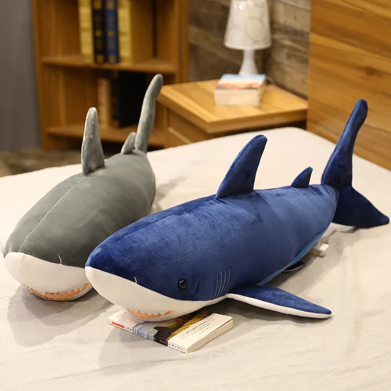 Giant Megalodon Shark kpop Plush Toys For Girls Huge Kawaii Soft Stuffed Doll Pillow Cushion Greative Birthday Gifts for Kids