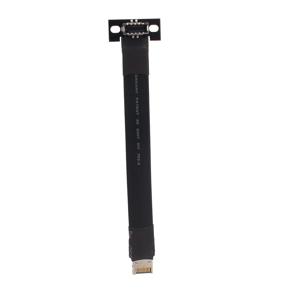 ADT USB interno 3,2 20 pines GEN2 tipo E macho a tipo E hembra adaptador Panel frontal extensión Cable plano tipo cinta con orificio para tornillo