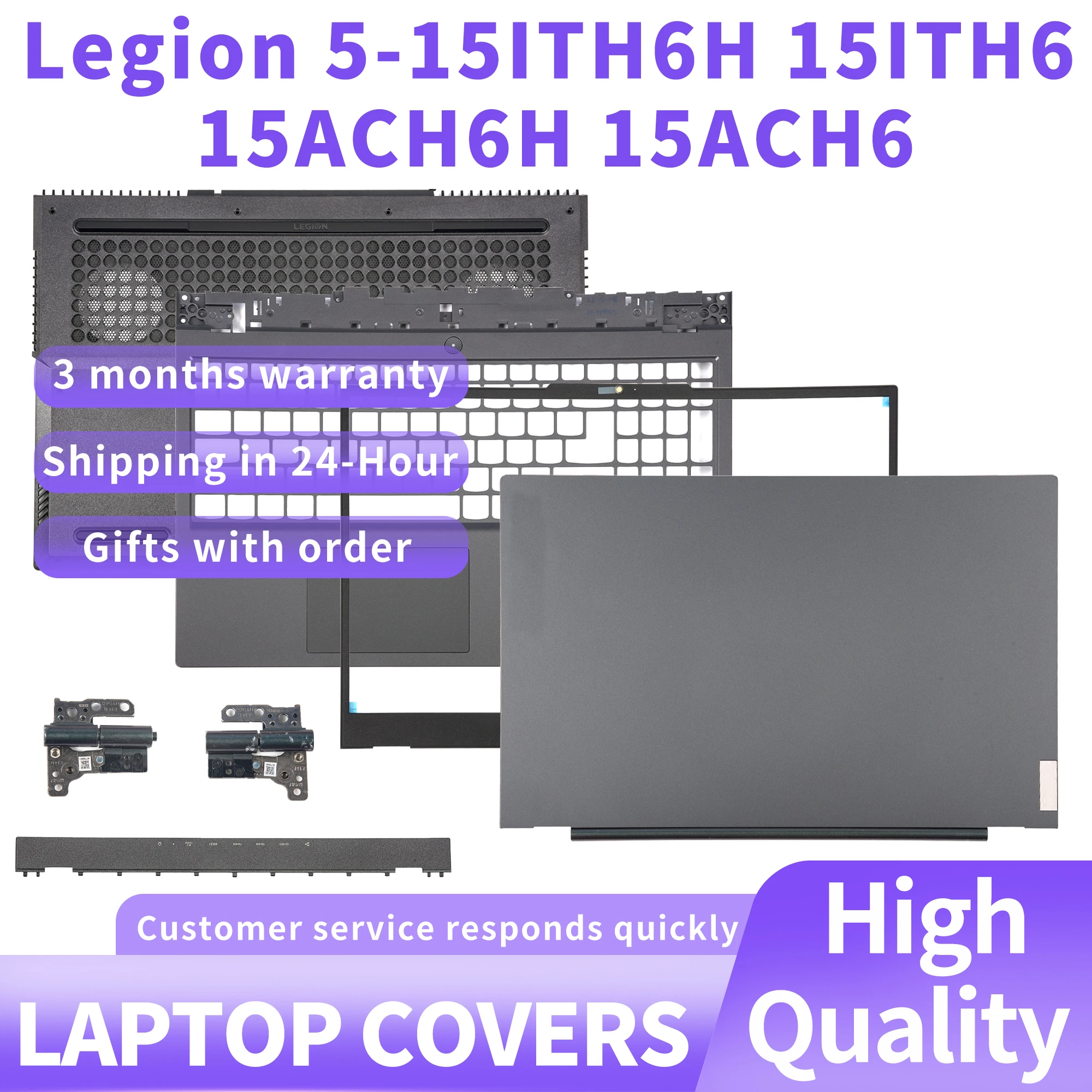 

New For Legion 5-15ITH6H 15ITH6 15ACH6H 15ACH6 laptop cover LCD Back Cover Frame Case Palmrest Bottom Cover hinges cover hinges