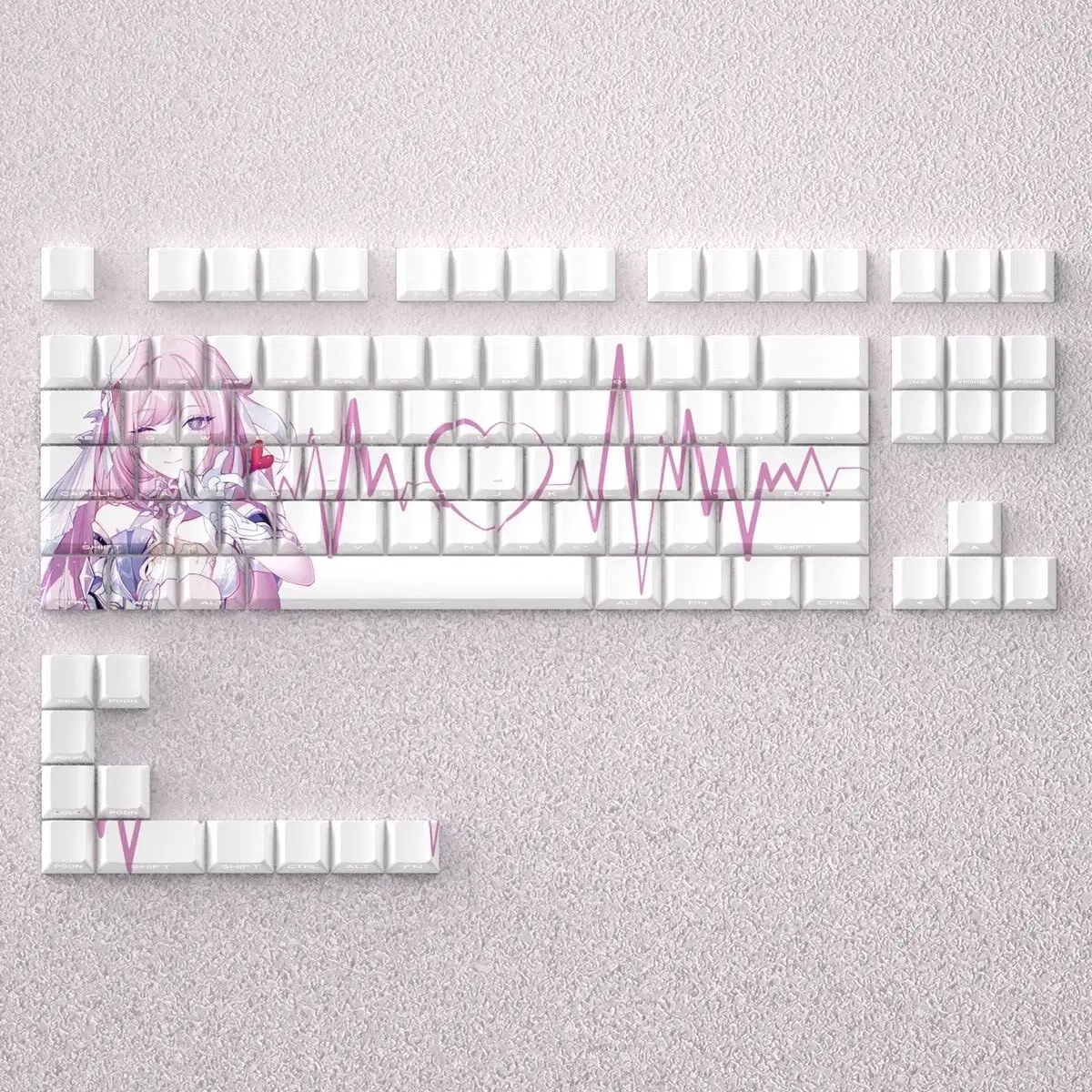 Custom Fairy Maiden Style PBT Keycaps,Cherry Profile Pastel Pink Fantasy Keycap Set,Compatible with ATK MechanicalKeyboards Gift