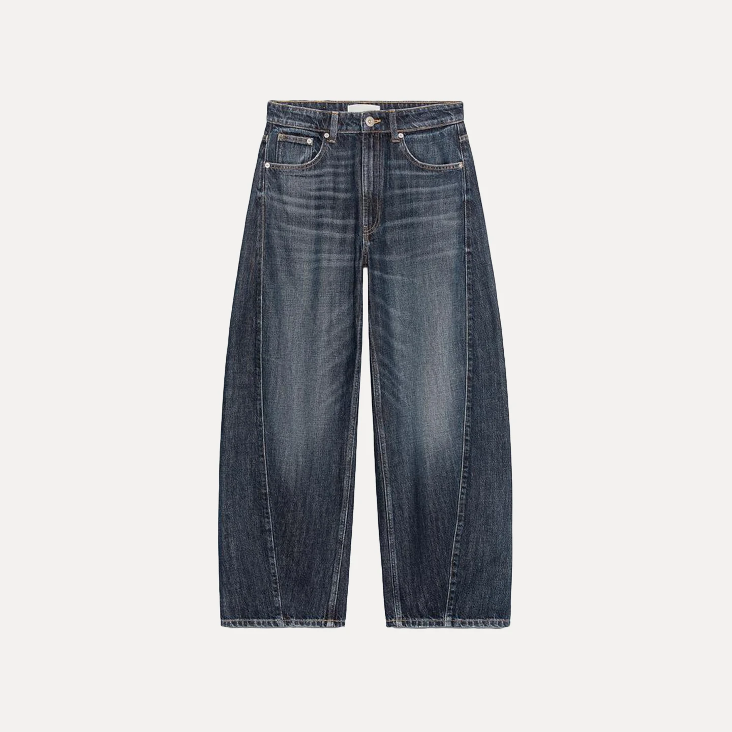 Automne 2025 femmes Faion polyvalent lâche baril aped jean taille moyenne l taille ket détail Stand Fit dames jean