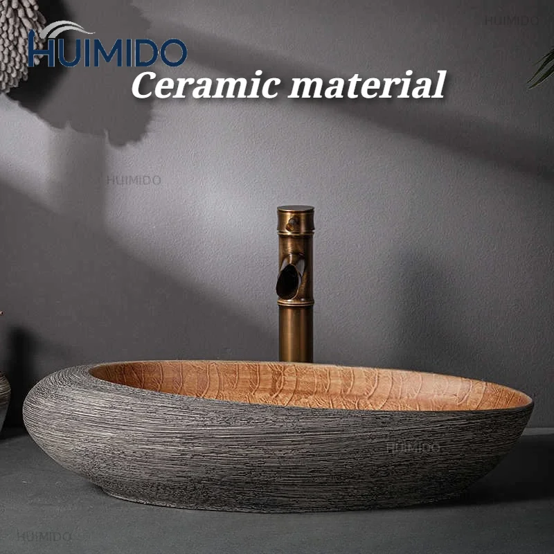 Household Countertop Sinks Ceramic Elegant Thickened Washbasin Rustproof Durable Bathroom Sink Modern Bathroom Supplies