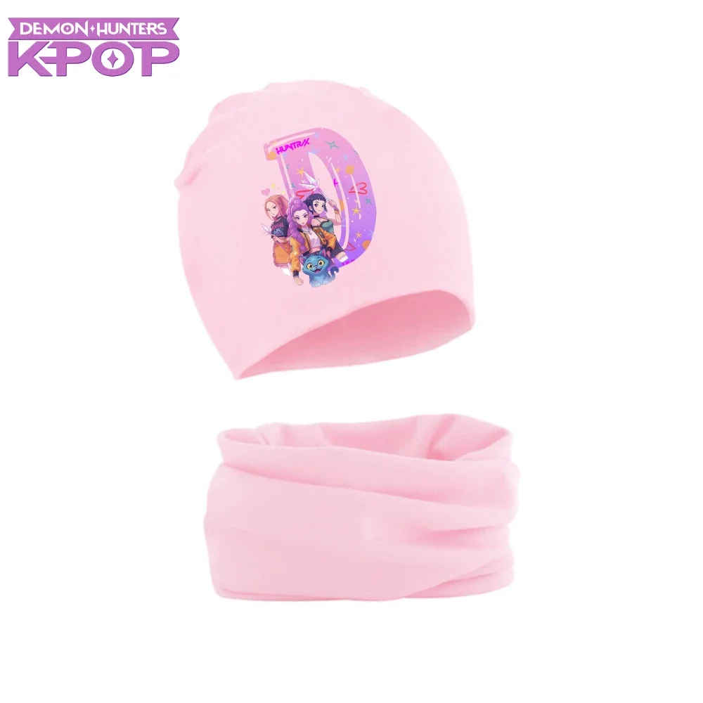 Kpop شيطان هنتر الطفل قبعة طقم أربطة عنق أنيمي رومي ميرا زوي قبعة منديل الاطفال الخريف الشتاء الدافئة القبعات الخمار هدية #5