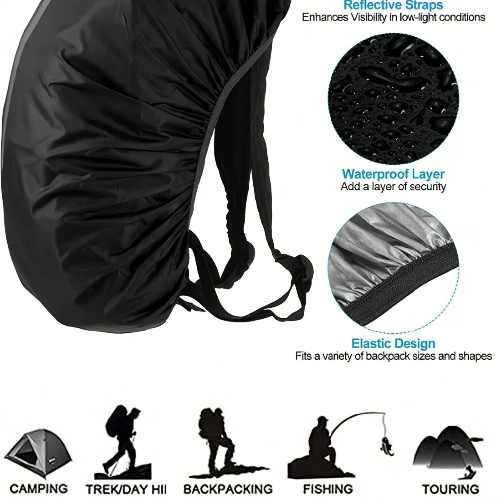 Reflective Backpack Rain Cover Waterproof and Dustproof Portable Foldable Hiking Cycling Camping Travel School Backpack