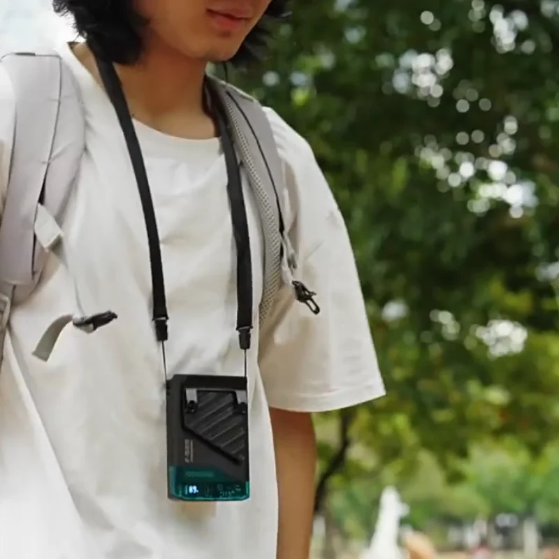 Настольный вентилятор — аккумулятор 4000 мАч, длительный срок службы батареи 10 часов, 5 регулируемых скоростей, подвеска на шею и талии для офиса и домашнего использования