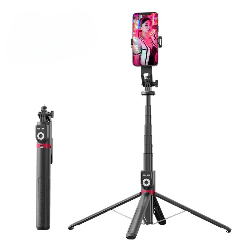Selfie Stick Lega Fotocamera da tavolo Supporto quadrupiede Ricarica USB Bluetooth 360 °   Bastone selfie portatile PTZ con rotazione