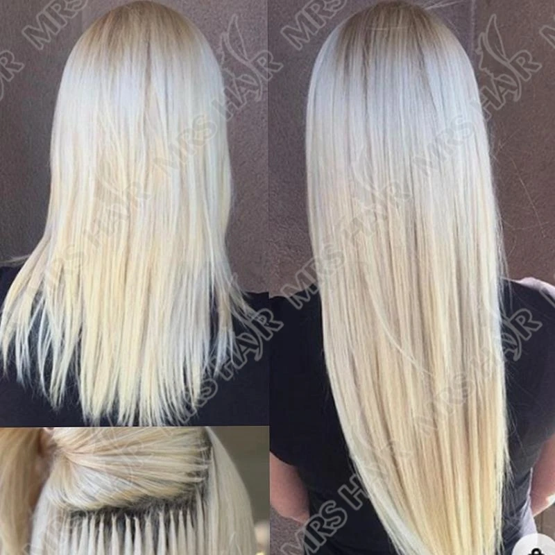 MRSHAIR U Tip Fusion Estensioni dei capelli Punte per unghie Capelli umani Italiana 1,5 cm Lunghi legame per capelli alla cheratina 12 16 20 24 pollici 50 fili