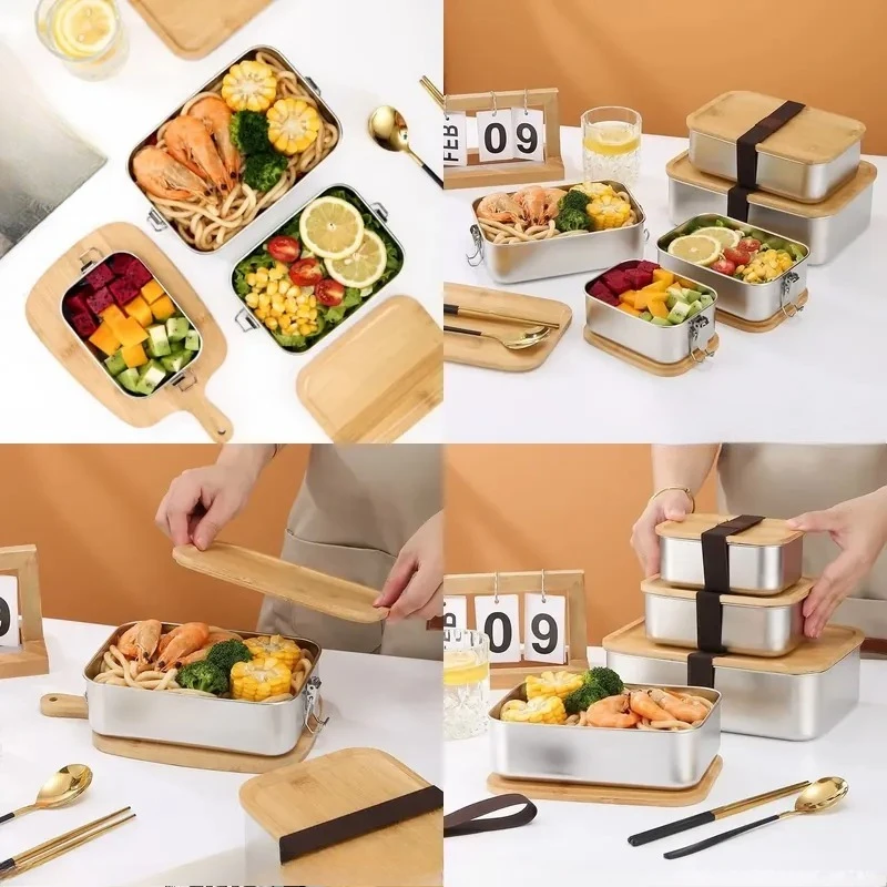for Yellen Bamin Wholesale Kids School Portable Bento Box with Plastic Bamboo Cover Microwave Safe Fruit Lunch Container