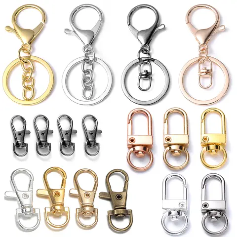 5-10pcs Alloy Snap Hook Trigger Clips Buckles For Keychain Lobster Clasp Hooks for Necklace Key Ring Clasp Jewelry Supplies