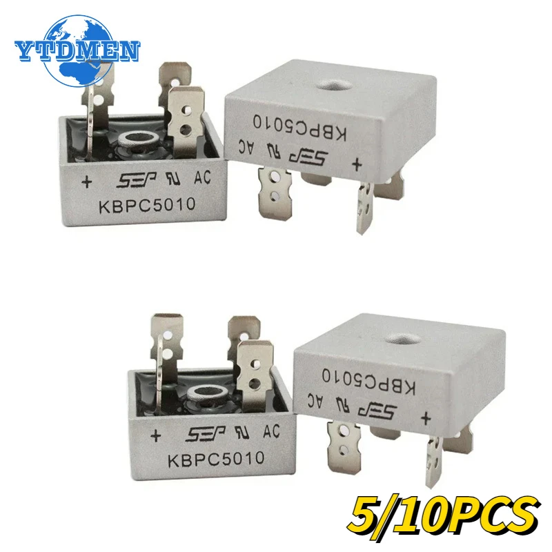 5/10PCS Diode Bridge Rectifier KBPC5010 50A 1000V Rectifiers Electronics Kit