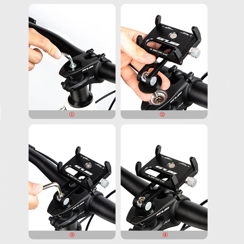 GUB G-90/G-93 Bike Phone Holder Extended Claw Adjustable Inclination Aluminum Alloy Anti Shake Bike Navigation Bracket Cycling