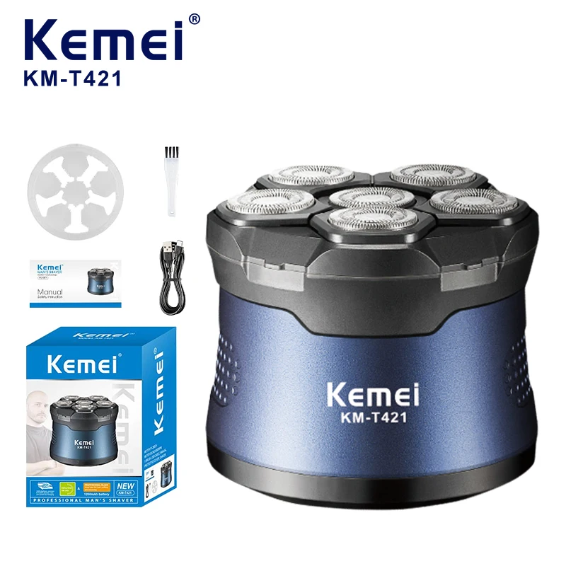 Kemei T421 Shaving Machines Man Original Ipx6 Man Electric Shaver High Quality Waterproof Electric Razor For Man