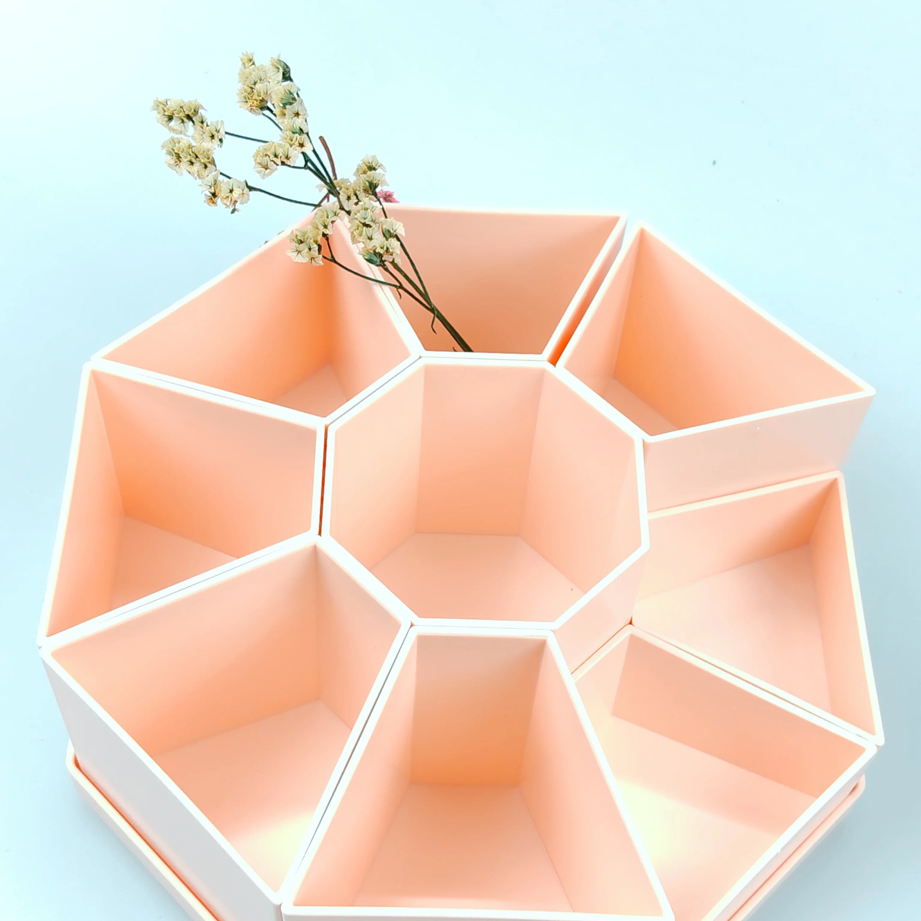 Multifunctional Removable Rotating Grid Pen Holder Storage Box Student Desk Surface Creative Large-capacity Pen Holder Ornament