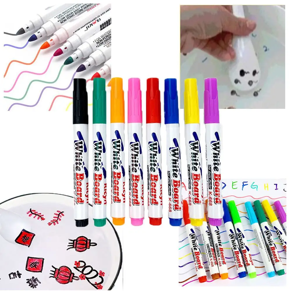 Bunte Markierung Stift Wasser Zeichnung schwimmende magische Gekritzel Stift lösch bare schwimmende Stift magische Wasser Malerei Stift Whiteboard Marker