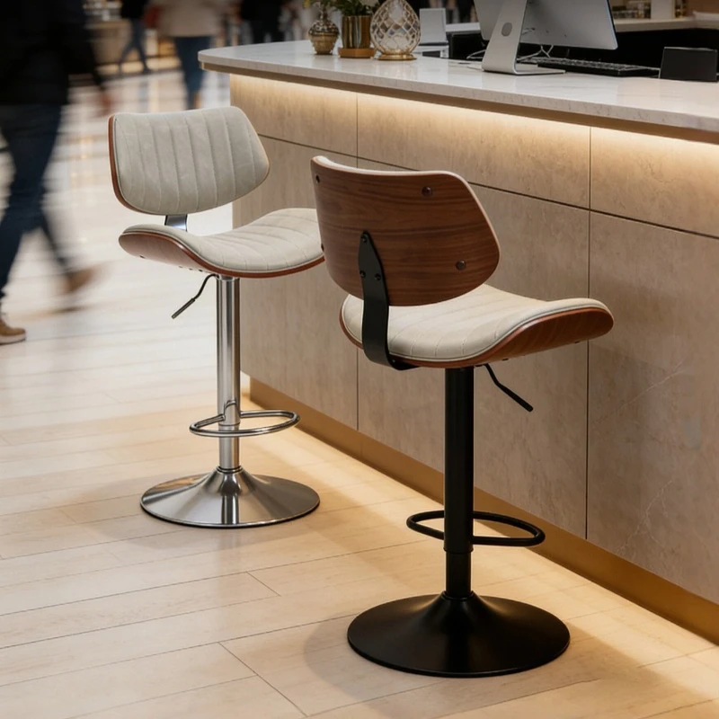 Office Bar Chair Modern Design Ergonomic Computer Bar Chair High Kitchen Swivel Leather Island Chaise Velours Kitchen Furniture