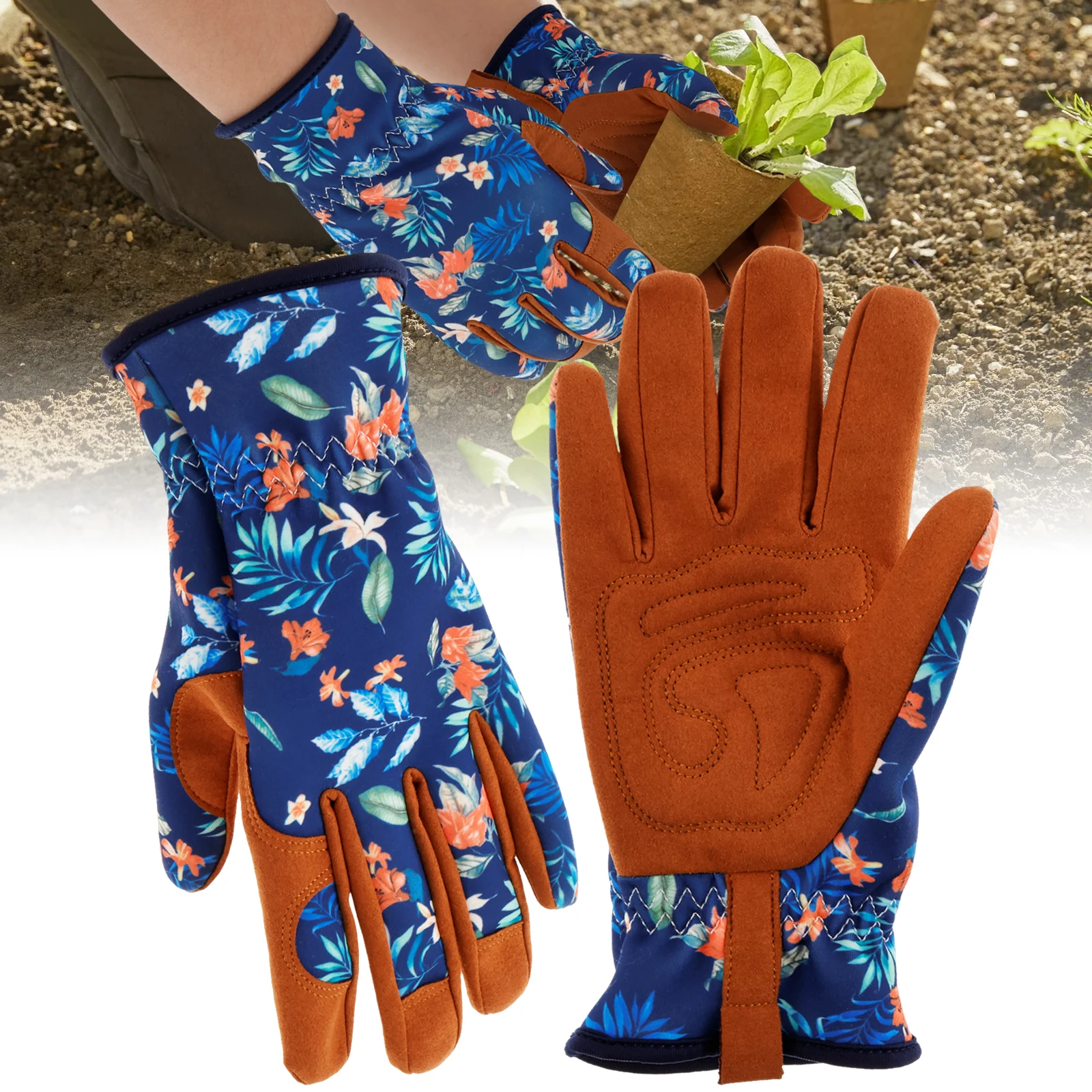 Gardening Gloves Breathable Polyester Fiber Garden Gloves Thorn Proof Ladies Work Gloves Ergonomic Working Gloves for Weeding