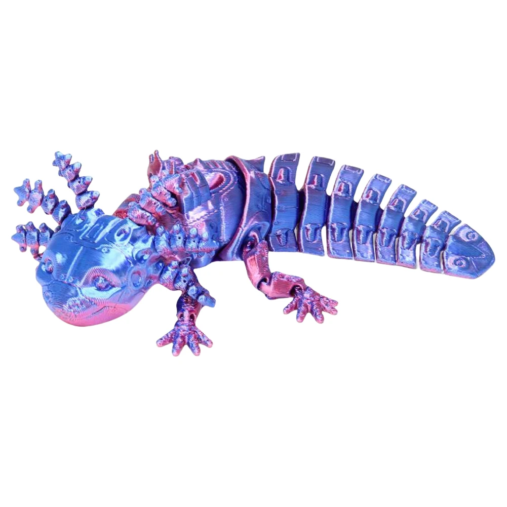 Articulated Mechanical Axolotl Figurine Collectible Articulated Axolotl 3D Printed Animal for Stress Relief Home Decor