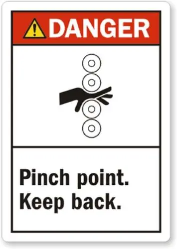 

Ansi Pinch Point Vinyl Aluminum Weatherproof 12" x 18" Sign p00460