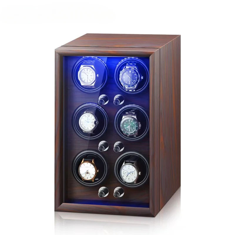 High Luxury Wood Watch Winder High-End Leather Automatic Watches Box with Mabuchi Motor Watch Cabinet Clock Storage Green Boxes