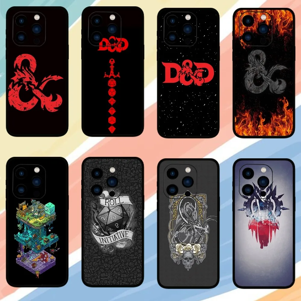 Game D-Dungeons D-Dragons D-DND Phone Case For iPhone 15 14 13 12 11 Pro Max mini XS XR X 8 Plus SE Cover