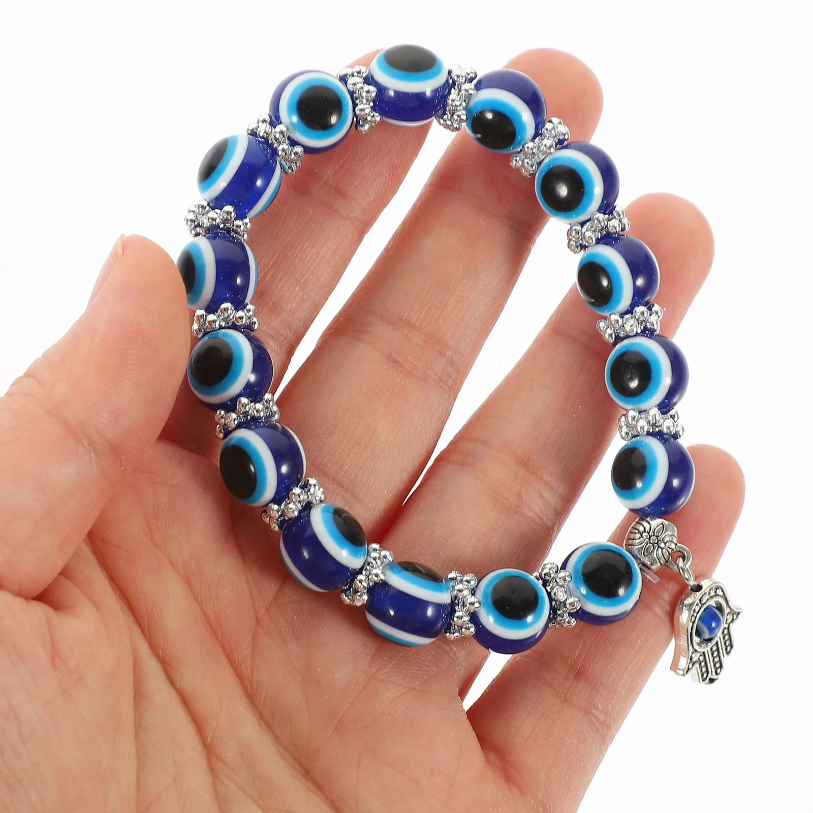 

1 set 1 Evil Eye Pendant Necklaces Bracelets Earrings Jewelry Set For Women Blue Charm Adjustable Protection Gift Set Fortune