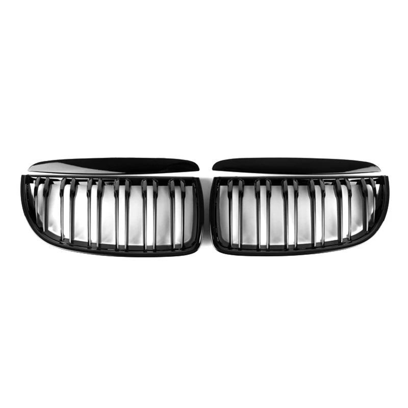 E90 Glossy black Double-line Front kidney grille for bmw  3-series  2005-2007 E90 323i 328i 335i 330i 325i M style GRILL