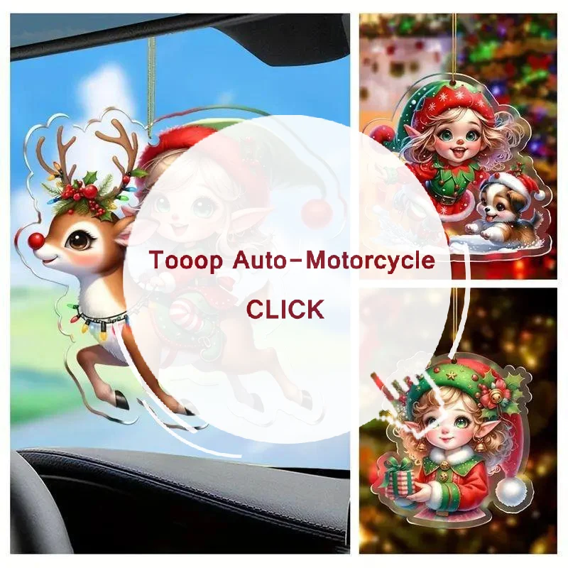 New Cute Girl's Holiday Ornament Acrylic Flat Car Interior Decoration Backpack Pendant