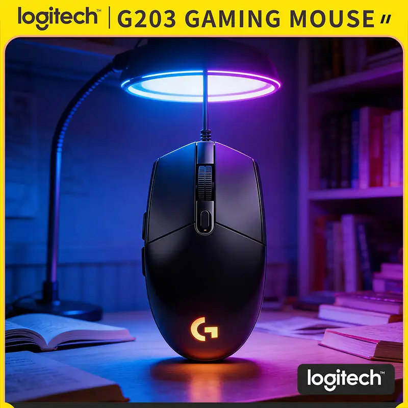 

Игровая мышь Logitech G203 Prodigy RGB, проводная, 200-8000 DPI, 6 кнопок, механическая регулировка натяжения, частота опроса 1000 Гц, кабель 2,1 м, 85 г
