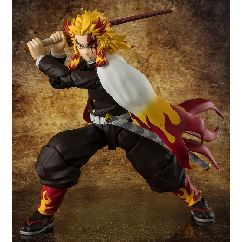 Pre-Sale Original Bandai SHF Demon Slayer Rengoku Kyoujurou Action Figures Animation Gifts Model Genuine Collector Hobby Toys