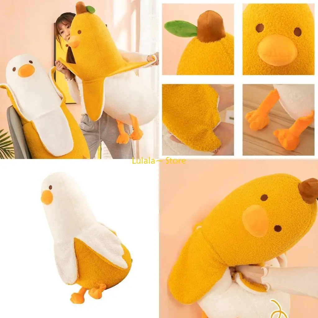 

Y4QA Stuffed Doll Duck Banana Soft Toy Banana Gift Stress Toy Animal for Girl