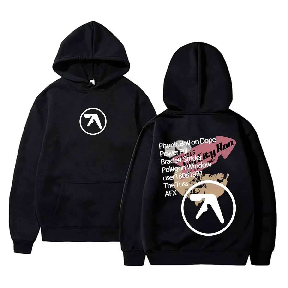 

Aphex Twin Double Sided Print Hoodie Men Women Clothing Fashion Oversized Sweatshirt Men's Casual Cotton Retro Pullover Hoodies