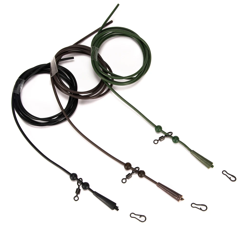 

3pcs Pre-Rigged Rig Tube Helicopter Swivel Carp Fishing Accessories Tackle Links Leader Tail Rubber And Line Aligner 3 Types