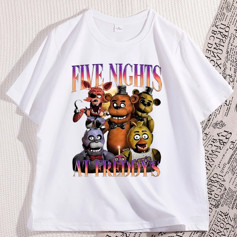 Five Nights At Freddy's T-Shirt Men Women Loose Cotton Funny T Shirt Casual Short Sleeve Round Neck Tees Printed Tops Clothing