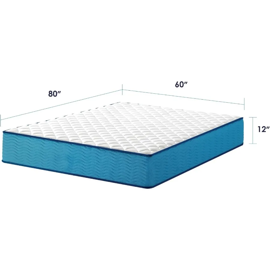 12 Inch Hybrid Mattress Tight Top with Supportive Foam and Pocketed Coils for Enhanced Sleep Comfort Certified Safe Foams and F