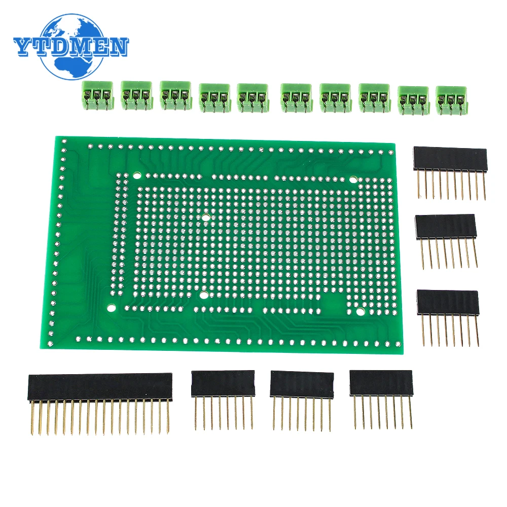 Compatibile con il kit scheda schermatura morsettiera a vite prototipo PCB bifacciale MEGA2560, per Arduino Mega 2560 R3