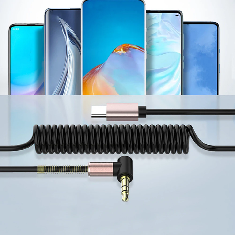 

Digital Audio Cable Type C to 3.5mm Headphone Adapter Durable Earphone Converter Portable Data Cable AUX Car Audio Line Spring