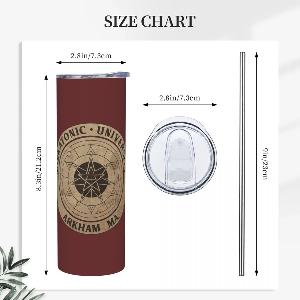 Miskatonic University Stainless Steel Tumbler Vacuum Insulated Mug Thermal Cold Cup Straws With Lid 20oz
